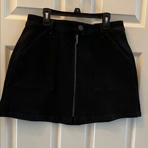Madewell Jet Black A-Line Skirt with Zipper